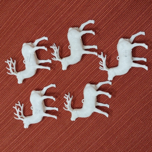 Vintage Celluloid Reindeer Set Christmas Ornaments - Picture 4 of 7